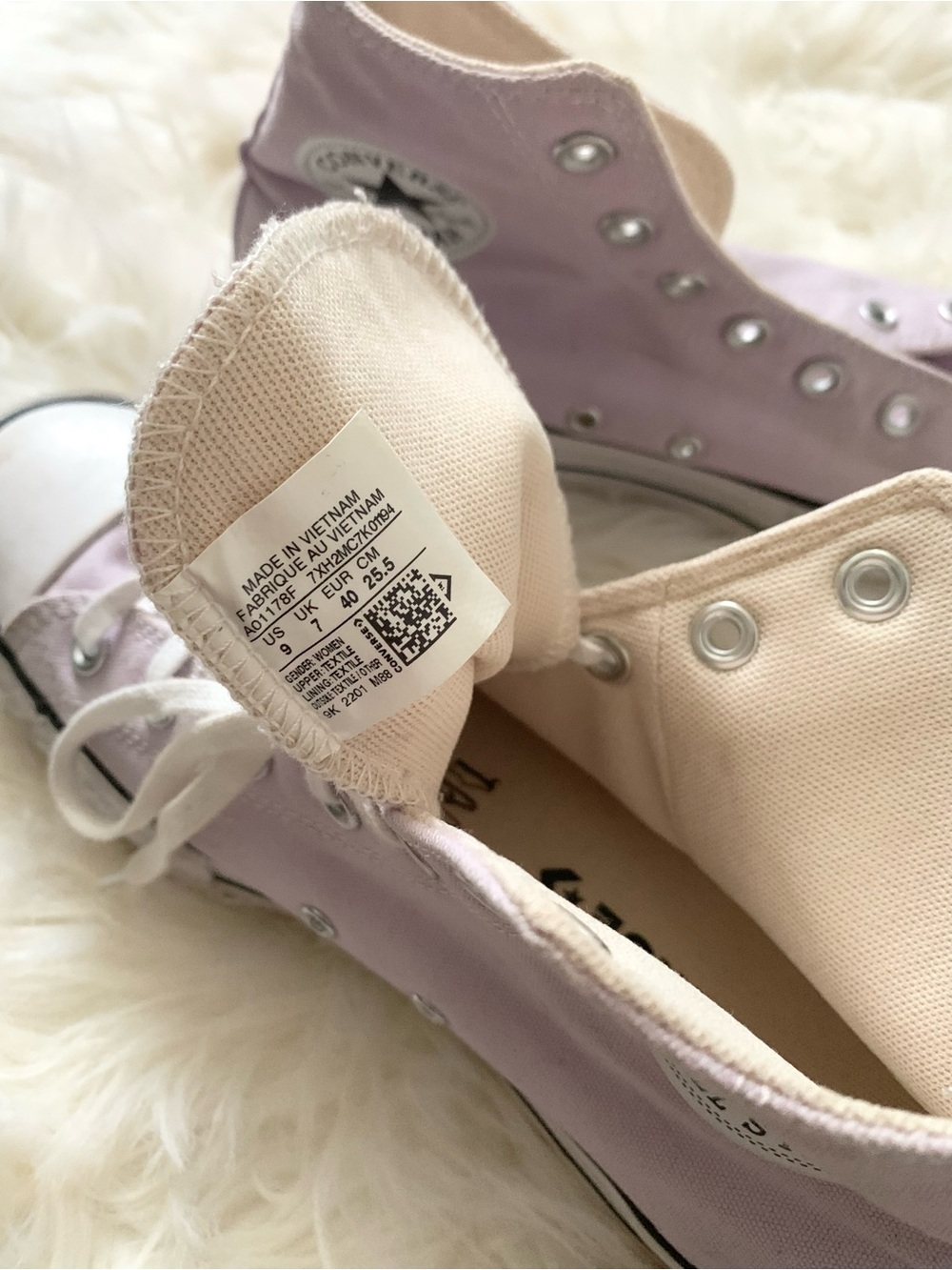 Converse All-Star Lavender Purple Hi-Top Shoes Size 9 - Picture 6 of 6